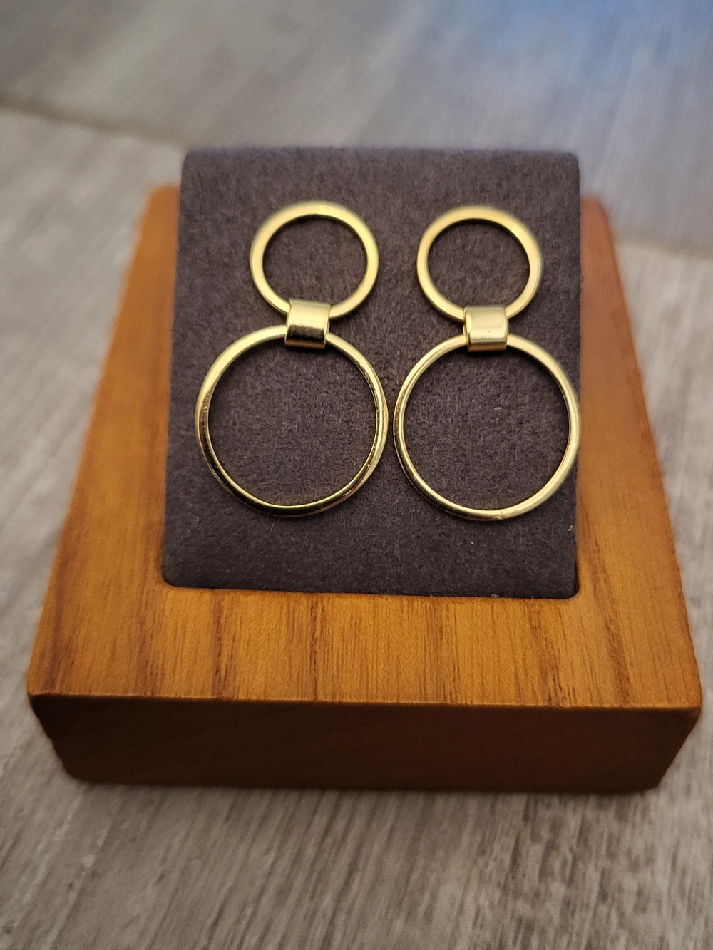 Gold Double Hoop Drop Earrings - Elegant Women’s Jewelry